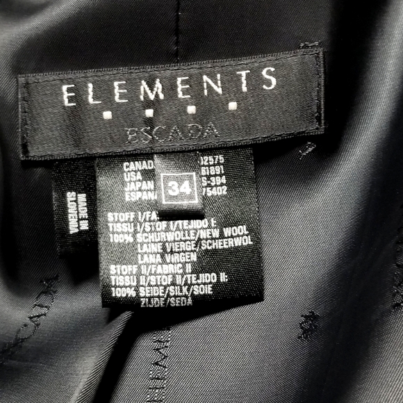 ESCADA Elements Black Wool Blazer. Size: US Small EU 34. - Picture 9 of 12